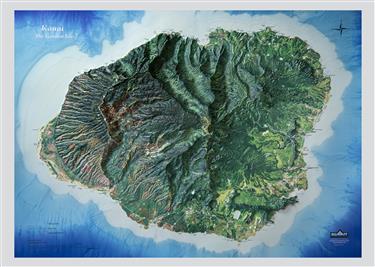 Kauai Hawaii 3d Orbital Image Map 0040 Summit Maps