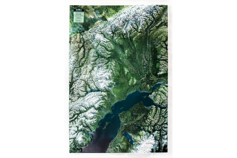 Anchorage & Alaska Range – 3D Earth Image Map