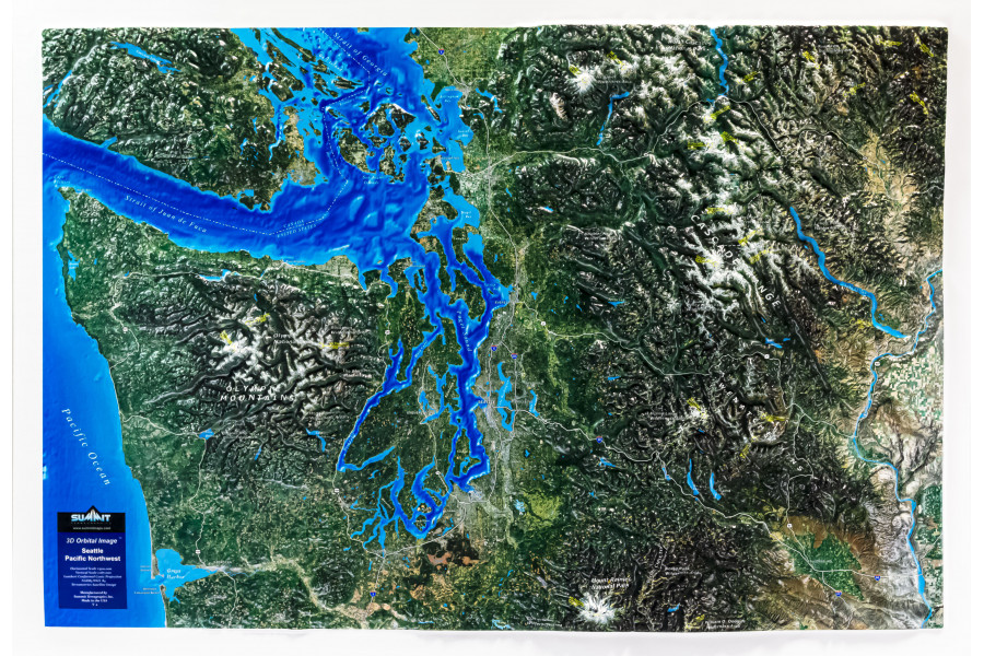 Seattle - Pacific Northwest – 3D Earth Image Map