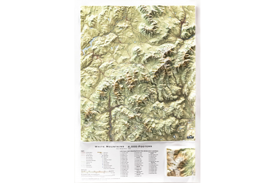 White Mountains 4000-Footers – 3D Mountain Map